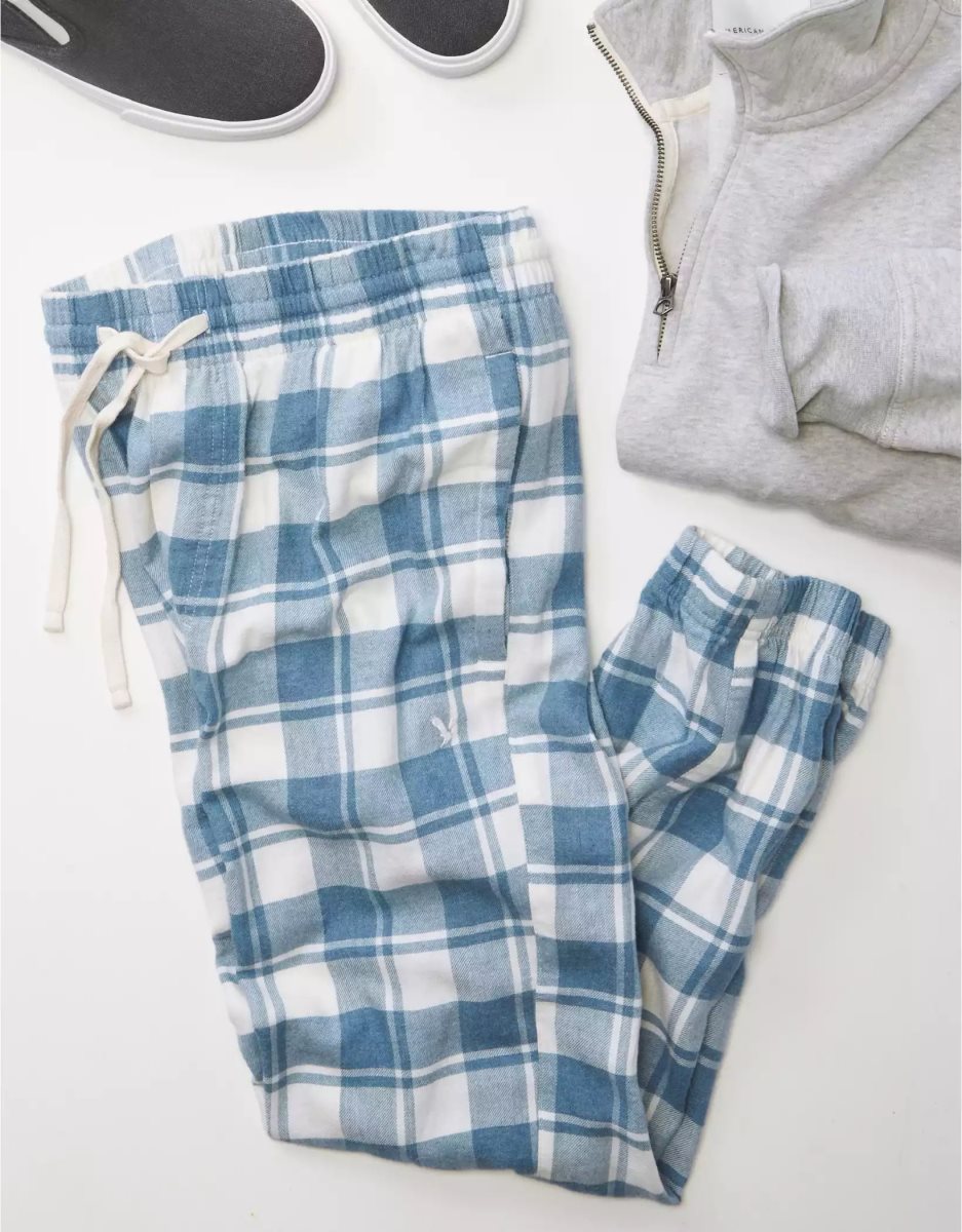 Loungewear American Eagle AE Flannel Joggers Blanche Homme | EIM-81875329